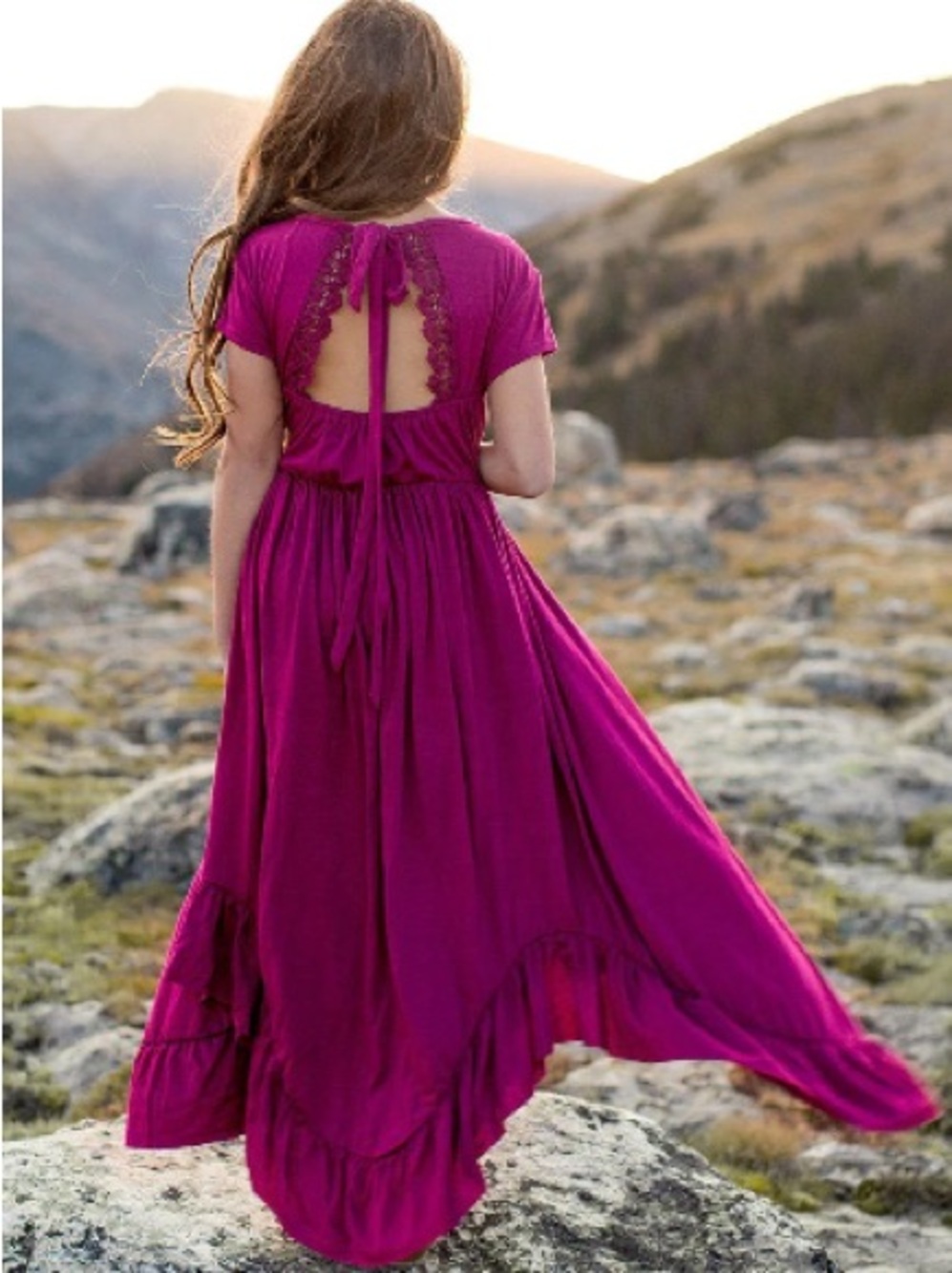 NWT Joyfolie Braelyn Maxi Dress in Berry - Size 12